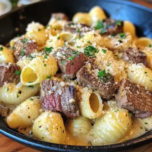 Garlic Butter Steak Bites & Creamy Parmesan Shells – Clara's Recipes