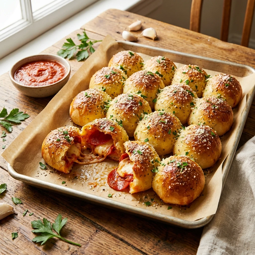 Spicy Cheesy Garlic Pizza Bombs You’ll Crave All Week - Recipe Image