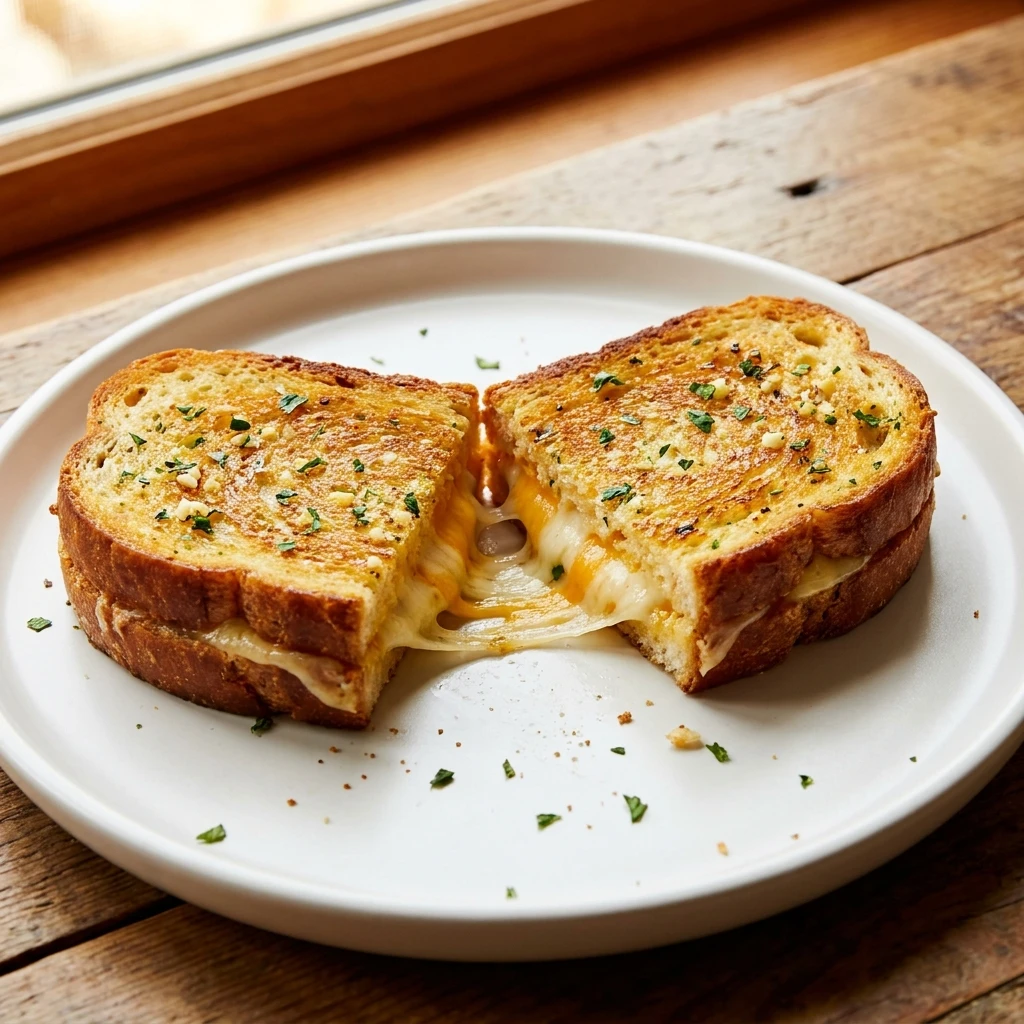 Garlic Bread Grilled Cheese That Melts Perfectly Every Time - Recipe Image