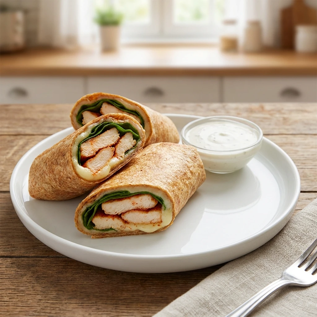 Crispy Air Fryer Chicken & Mozzarella Wraps 🌯🧀 - Recipe Image